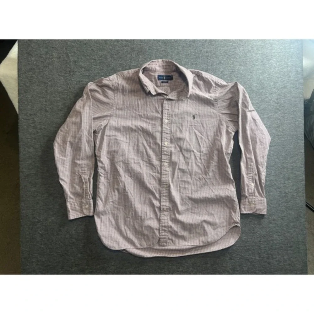 Ralph Lauren Classic Fit L/S Shirt Button Down Men's Sz XL TG Green, Red & White - Picture 1 of 8